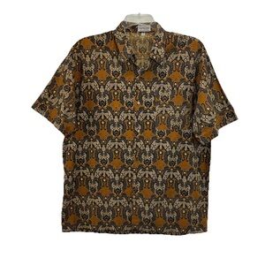 Bali Badadari Batik Button Down Shirt Mens XL Short Sleeve Resort Colorful